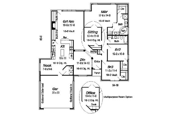 Floor Plan - Main Floor for European House Plan #329-239 - 3 bed, 2 bath