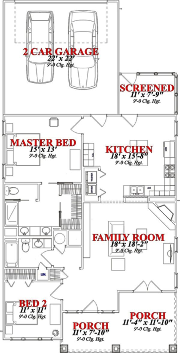 Craftsman Floor Plan - Main Floor Plan #63-247