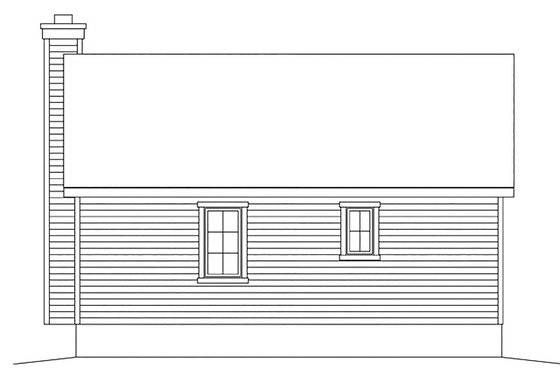 Exterior - Rear Elevation for Cottage House Plan #22-596 - 1 bed, 1 bath