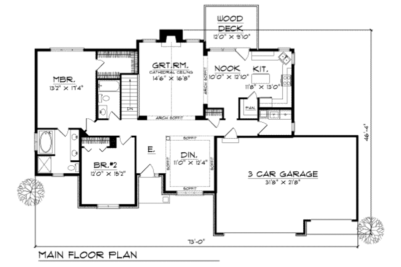 Traditional Style House Plan - 2 Beds 2 Baths 1710 Sq/Ft Plan #70-177 ...