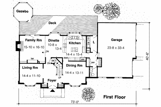 Floor Plan - Main Floor for European House Plan #312-249 - 3 bed, 2.5 bath