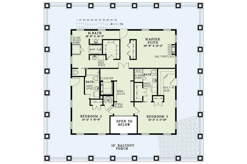 Home Plan - Floor Plan - Upper Floor for Southern House Plan #17-2718 - 5 bed, 4.5 bath
