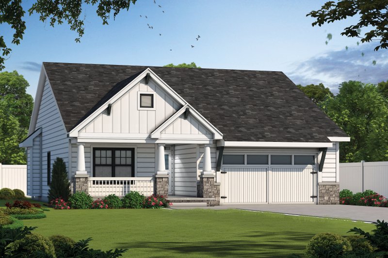 Cottage Style House Plan - 3 Beds 2 Baths 1356 Sq/Ft Plan #20-2193 ...