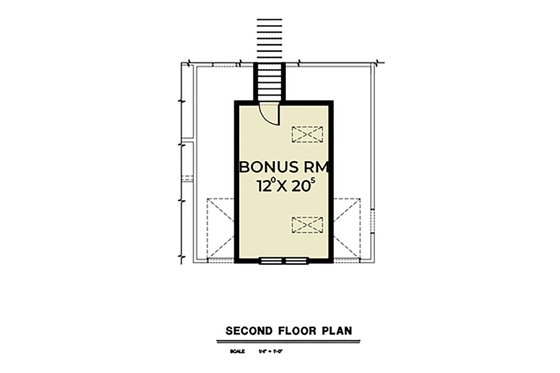 Floor Plan - Upper Floor for Country House Plan #1070-37 - 3 bed, 2 bath