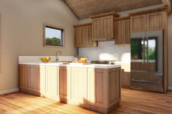 Interior - Kitchen for Cabin House Plan #923-323 - 2 bed, 1.5 bath