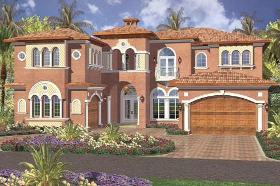 Exterior - Front Elevation for Mediterranean House Plan #420-171 - 5 bed, 5.5 bath