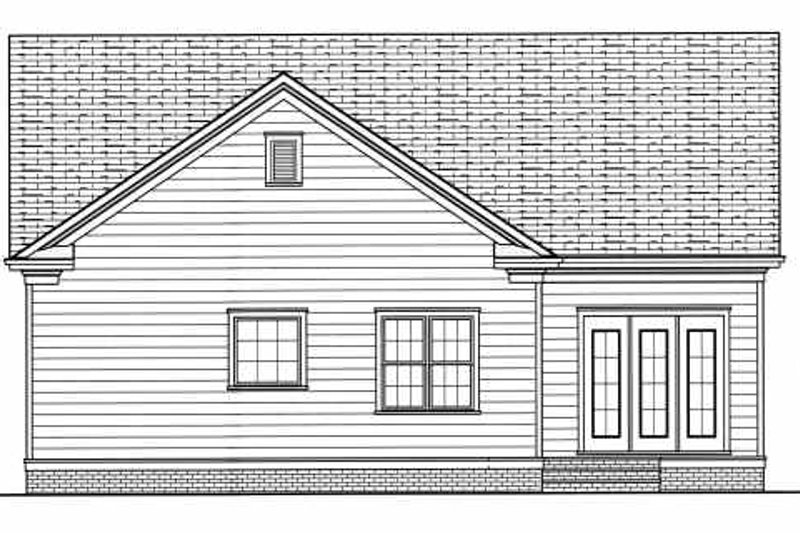 Dream House Plan - Exterior - Rear Elevation for Colonial House Plan #413-789 - 3 bed, 2 bath