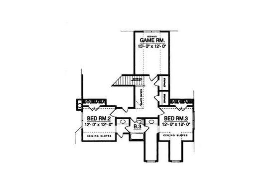 Floor Plan - Upper Floor for Country House Plan #40-109 - 3 bed, 3.5 bath