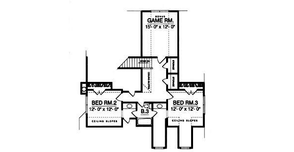 Country Floor Plan - Upper Floor Plan #40-109