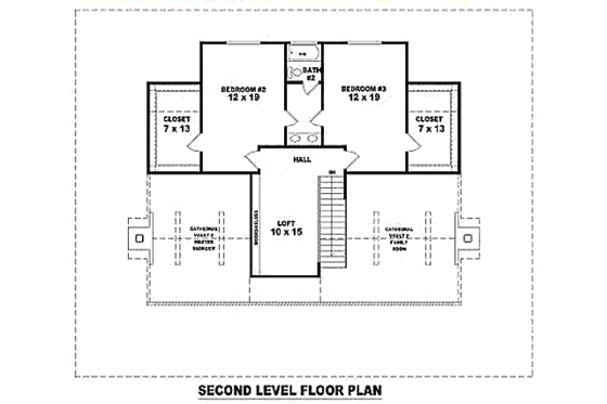 Floor Plan - Upper Floor for Country House Plan #81-13732 - 3 bed, 2.5 bath