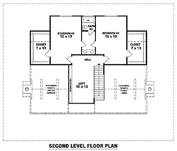 Country Floor Plan - Upper Floor Plan #81-13732