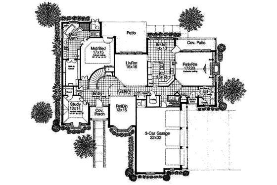 Floor Plan - Main Floor for European House Plan #310-639 - 4 bed, 3.5 bath