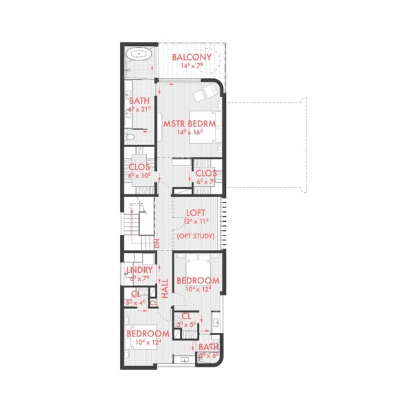 House Blueprint - Modern Floor Plan - Upper Floor Plan #80-226