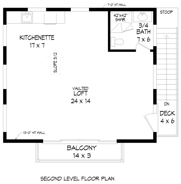 Contemporary Floor Plan - Upper Floor Plan #932-669