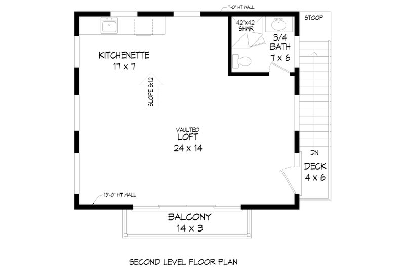 Home Plan - Floor Plan - Upper Floor for Contemporary House Plan #932-669, 1 bath