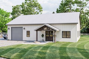 Barndominium Exterior - Front Elevation Plan #455-259