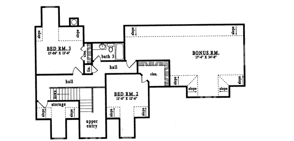 Country Floor Plan - Upper Floor Plan #42-267