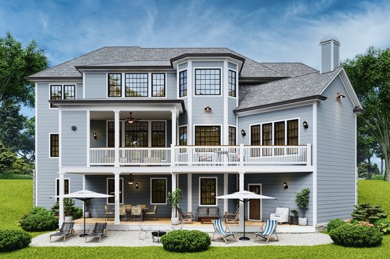 Exterior - Rear Elevation for Craftsman House Plan #54-721 - 5 bed, 4 bath