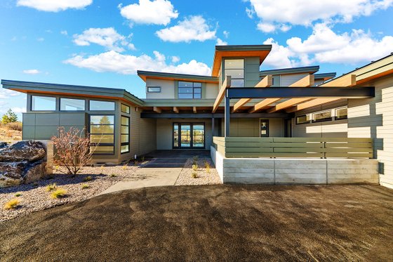 Exterior - Front Elevation 3 for Contemporary House Plan #892-30 - 4 bed, 4.5 bath