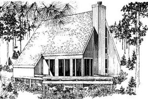 Cabin Exterior - Front Elevation Plan #320-316