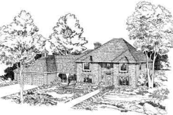European Exterior - Front Elevation Plan #312-106