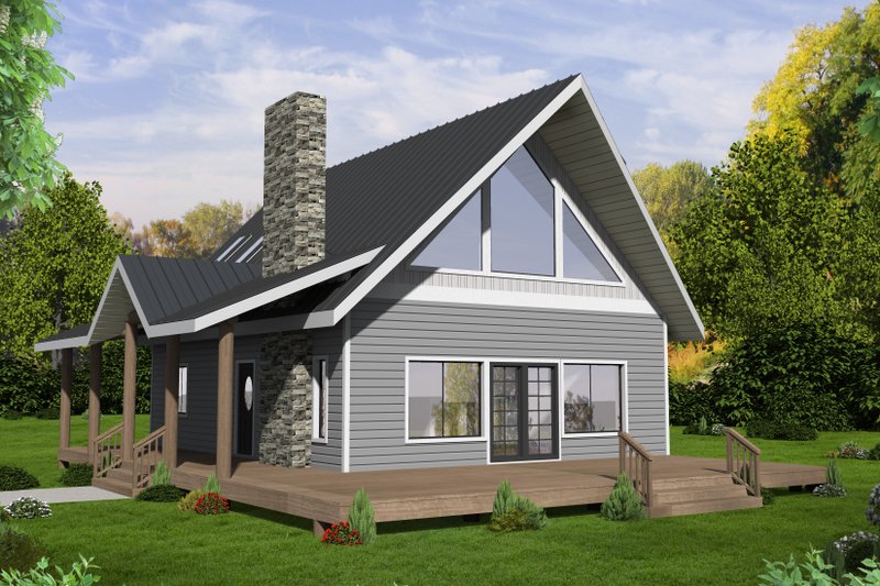 Cabin Style House Plan - 2 Beds 2 Baths 1500 Sq/Ft Plan #117-966