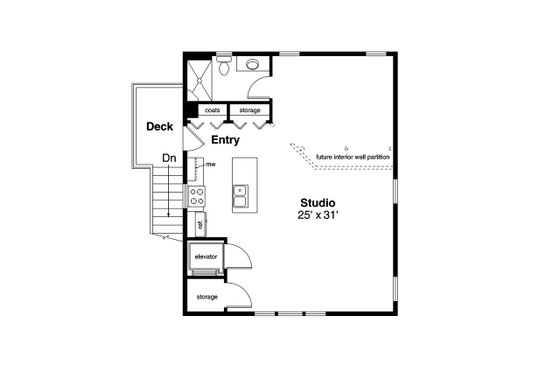 Floor Plan - Upper Floor for Craftsman House Plan #124-1291, 1.5 bath