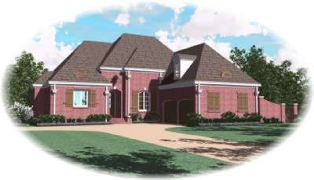 Exterior - Front Elevation 2 for European House Plan #81-1204 - 3 bed, 3 bath