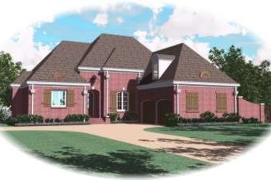 Exterior - Front Elevation for European House Plan #81-1204 - 3 bed, 3 bath
