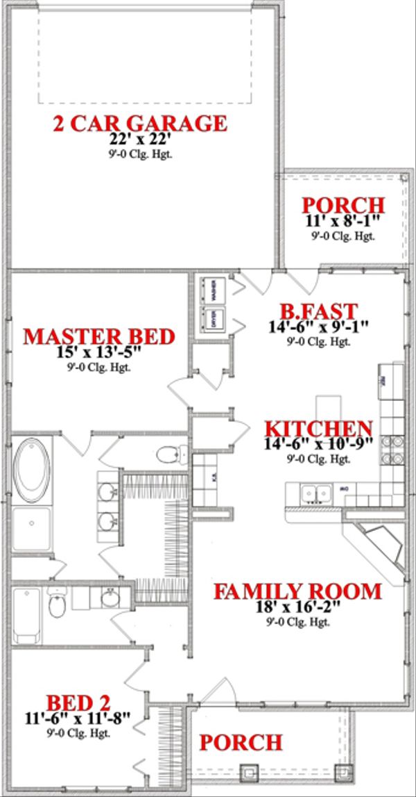 Bungalow Floor Plan - Main Floor Plan #63-248