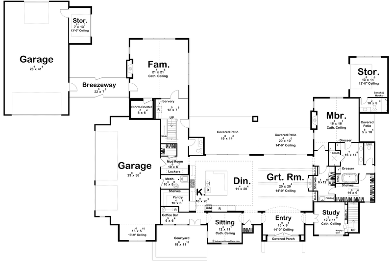 Dream House Plan - Floor Plan - Main Floor for Cottage House Plan #455-714 - 5 bed, 5 bath