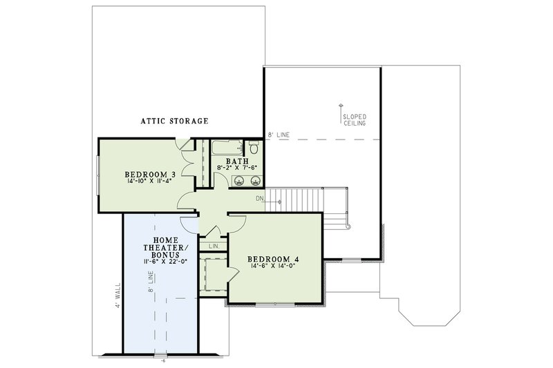 House Plan Design - Floor Plan - Upper Floor for Country House Plan #17-2692 - 5 bed, 3 bath