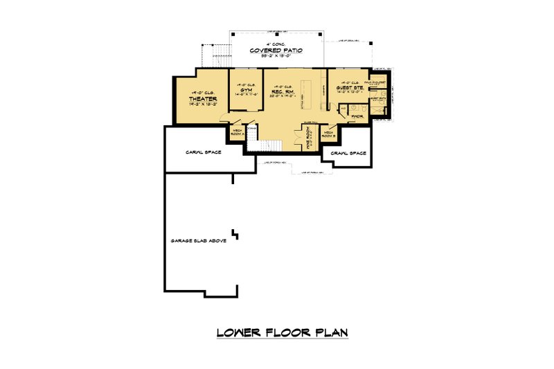 Architectural House Design - Floor Plan - Lower Floor for Contemporary House Plan #1066-186 - 5 bed, 6.5 bath