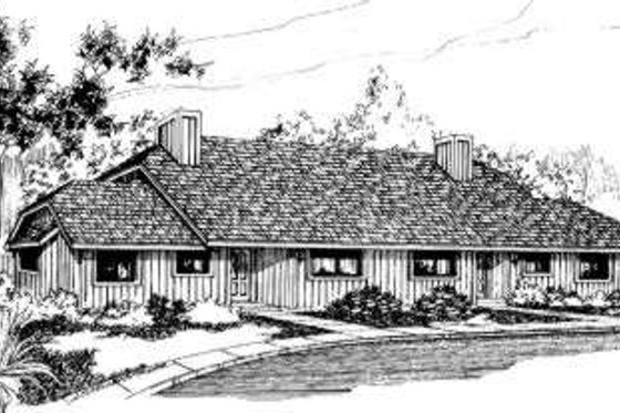 Exterior - Front Elevation for Traditional House Plan #303-245 - 3 bed, 1.5 bath