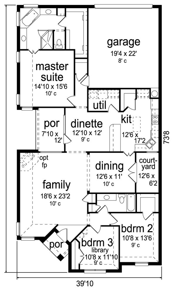 House Blueprint - Traditional Floor Plan - Main Floor Plan #84-587