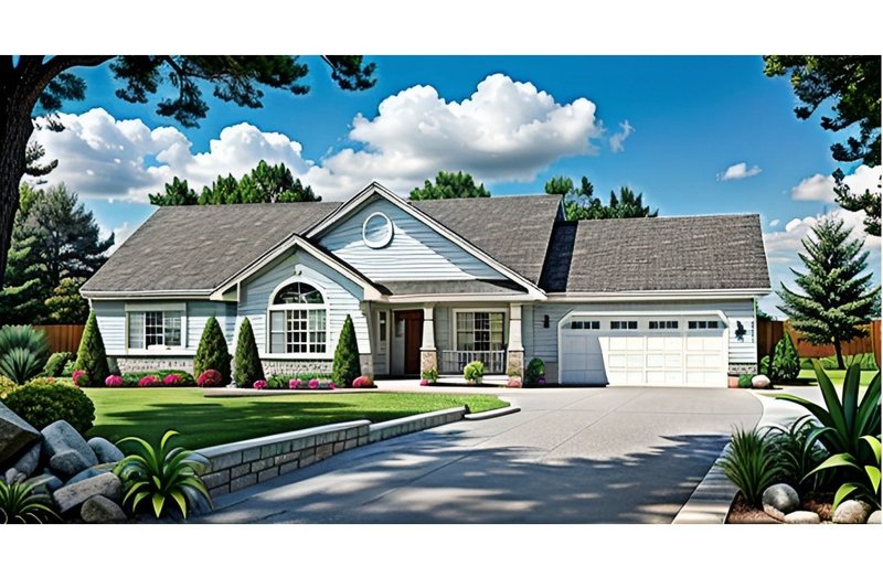 Dream House Plan - Ranch Exterior - Front Elevation Plan #58-135