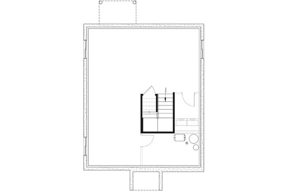 Floor Plan - Lower Floor for Cottage House Plan #23-115 - 2 bed, 1 bath
