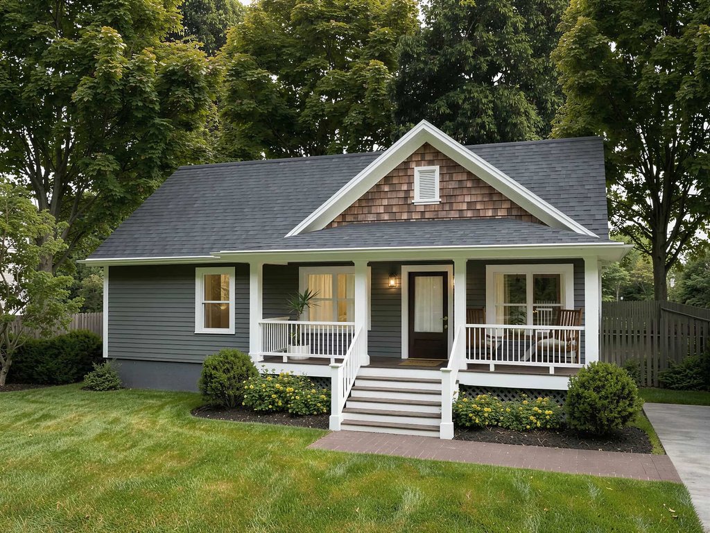 Exterior - Front Elevation 2 for Country House Plan #79-118 - 3 bed, 2 bath