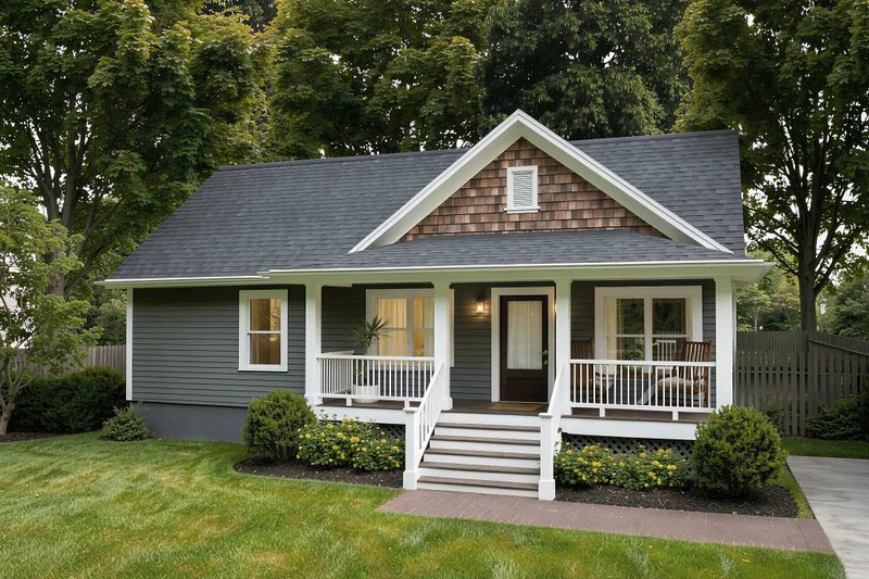 Exterior - Front Elevation 2 for Country House Plan #79-118 - 3 bed, 2 bath