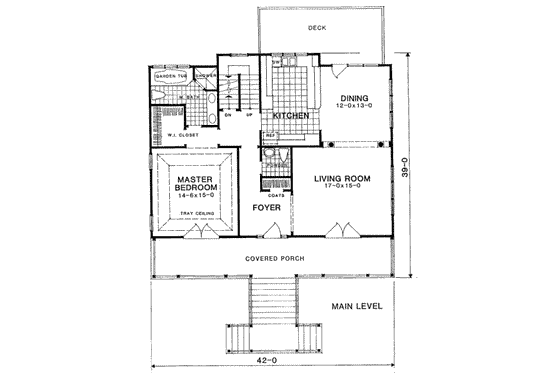 Floor Plan - Main Floor for Country House Plan #322-121 - 3 bed, 3.5 bath