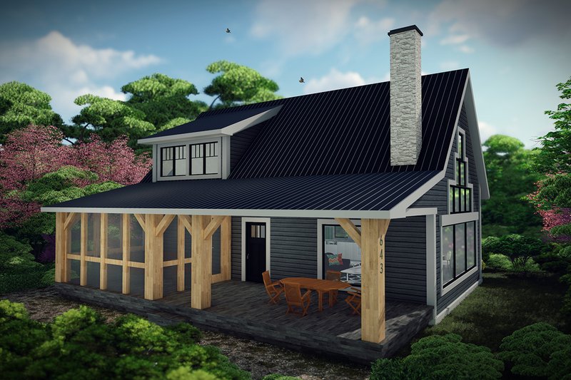 House Design - Cabin Exterior - Front Elevation Plan #70-1476