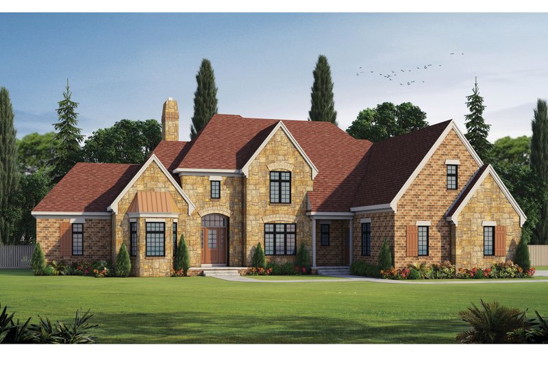 Architectural House Design - European Exterior - Front Elevation Plan #20-2388