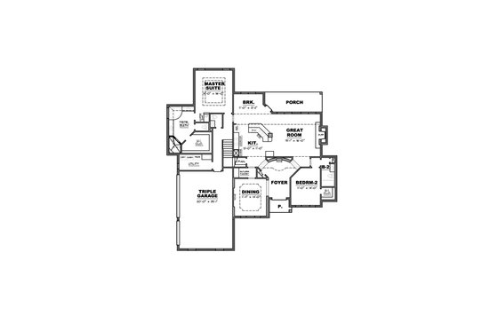 Floor Plan - Main Floor for European House Plan #34-230 - 4 bed, 3 bath