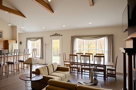 Interior - Family Room for Barndominium House Plan #1118-5 - 3 bed, 3 bath