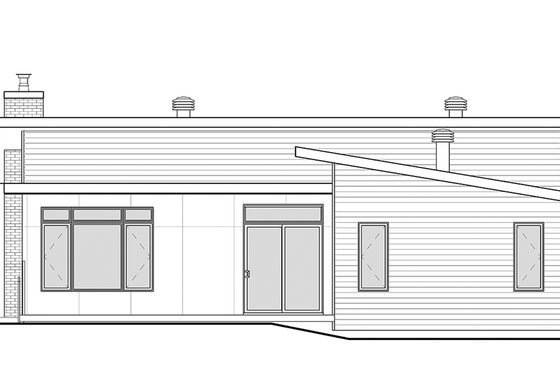 Exterior - Rear Elevation 3 for Contemporary House Plan #23-2314 - 4 bed, 3 bath