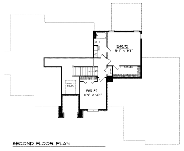 Home Plan - Traditional Floor Plan - Upper Floor Plan #70-480