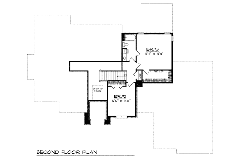 Home Plan - Floor Plan - Upper Floor for Traditional House Plan #70-480 - 3 bed, 2.5 bath