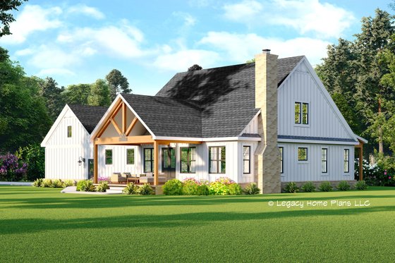 Exterior - Rear Elevation for Country House Plan #932-707 - 3 bed, 2 bath