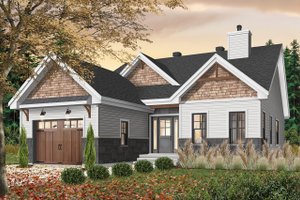 Exterior - Front Elevation 4 for Craftsman House Plan #23-2692 - 2 bed, 2 bath
