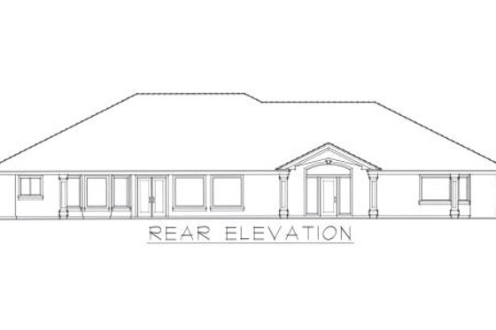 Exterior - Rear Elevation for European House Plan #112-154 - 3 bed, 2.5 bath